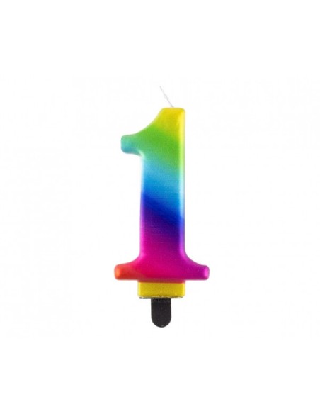 Candelina per torta multicolor Cm. 8 - Galaxy - Numero 1