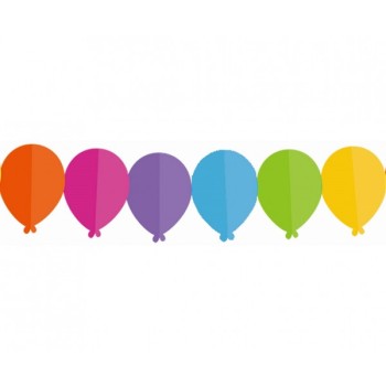 Festone in carta multicolor Cm. 360x13x18 - Palloncini