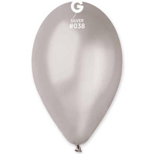 Palloncino lattice metallizzato 12" Cm. 28 - Confezione 100 pz - Gemar - Argento Silver