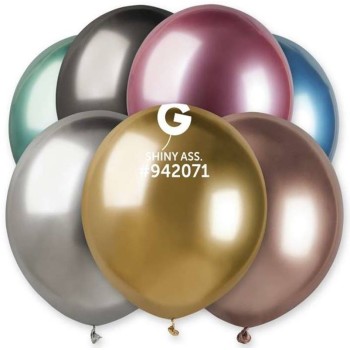Palloncino lattice cromato 19" Cm. 48 - Confezione 25 pz - Gemar - Shiny Assortito