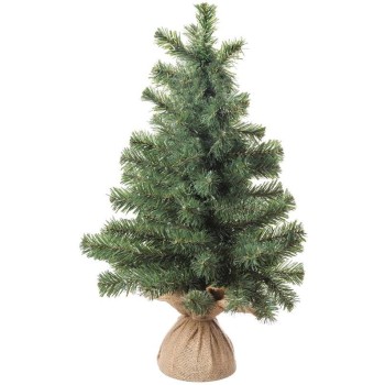 Albero di Natale con base juta Cm. 11x60