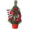 Albero di Natale con nastro rosso Cm. 17x31,5