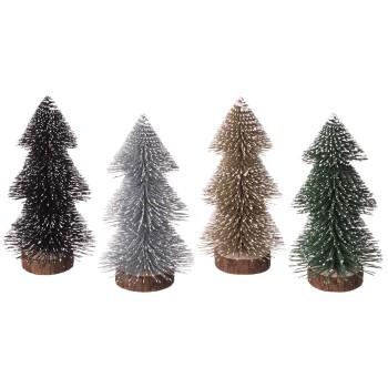 Albero di Natale innevato Cm. 11x20 - Colori assortiti