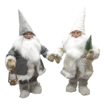 Babbo Natale in piedi con vestito vellutato Cm. 44 - Modelli assortiti