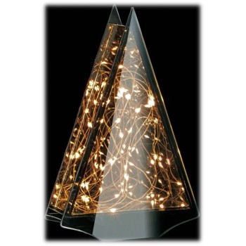 Lampada «Albero di Natale» vetro Cm. 19x6x30 con 20 led interni