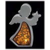 Angelo in ceramica con led interni Cm. 12,5x5,5x17