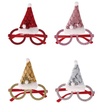Occhiali con cappellino natalizio a led - Modelli assortiti