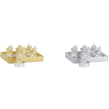 Set 6 candele tealight «Angelo» Cm. 4x5 - Colori assortiti