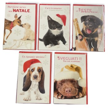 Biglietto auguri Pet Show natalizio