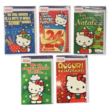 Biglietto auguri classico natalizio Hello Kitty
