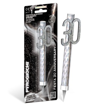 Candela flumbè con numero strass - 30
