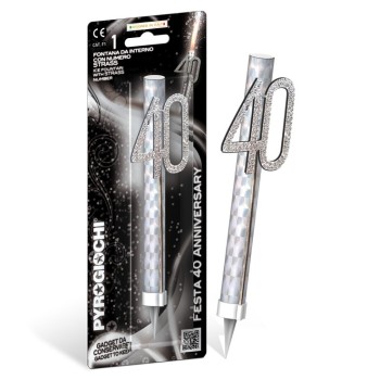 Candela flumbè con numero strass - 40