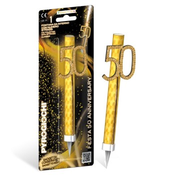 Candela flumbè con numero strass - 50