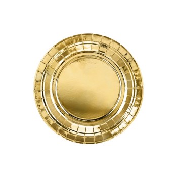 Piatto carta metallizzato cm. 18 - Gold - Blister 6 pezzi