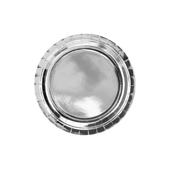 Piatto carta metallizzato cm. 23 - Silver - Blister 6 pezzi