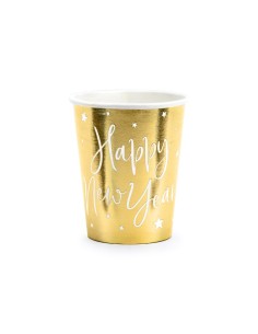 Bicchiere carta 220 ML metallizzato - Happy New Year - Blister 6 pezzi