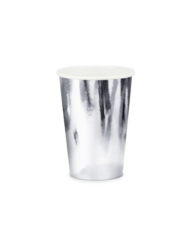 Bicchiere carta 220 ML metallizzato - Silver - Blister 6 pezzi