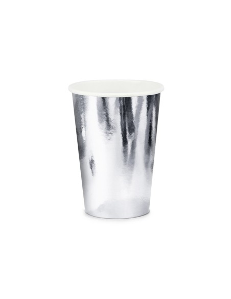 Bicchiere carta 220 ML metallizzato - Silver - Blister 6 pezzi