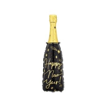 Palloncino mylar Cm. 98x40 - Bottiglia spumante Happy New Year