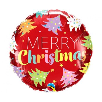 Palloncino mylar 18’’ Cm. 45 Qualatex – Merry Christmas Rosso
