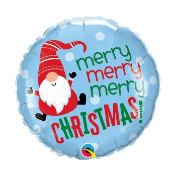 Palloncino mylar 18’’ Cm. 45 Qualatex – Merry Merry Merry Christmas