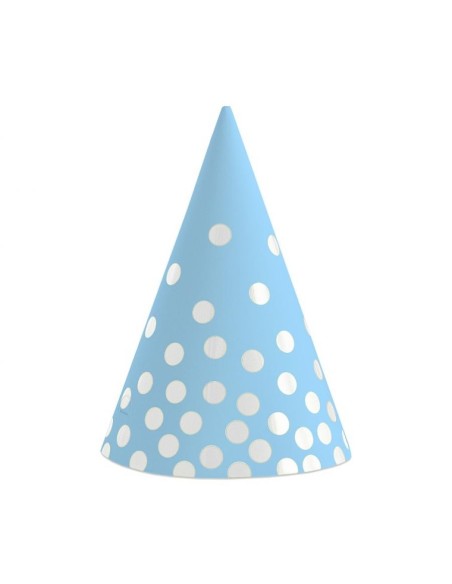 Cappellino cono celeste «Silver Dots» – Blister 6 pezzi