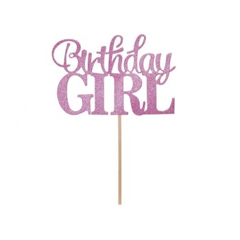 Cake topper «Birthday Girl» Cm. 10x7