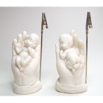 Portafoto clip bimbo nella mano Cm. 9x5