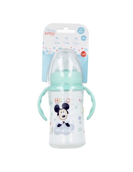 Biberon plastica «0 Mesi» 0% BPA con maniglie - Topolino