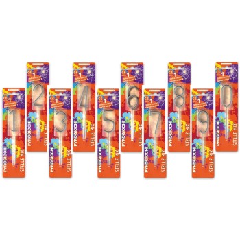 Candela stellina scintillante - Numero - 0/9 assortita