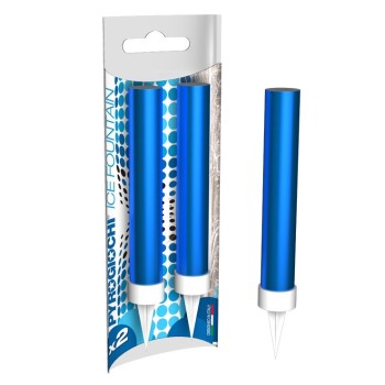 Candela flumbe metallizzata blu - Blister 2 pezzi