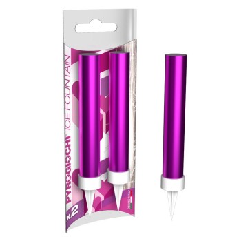 Candela flumbe metallizzata fuxia - Blister 2 pezzi