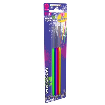Stelline scintilline mini multicolor - Blister 10 pezzi