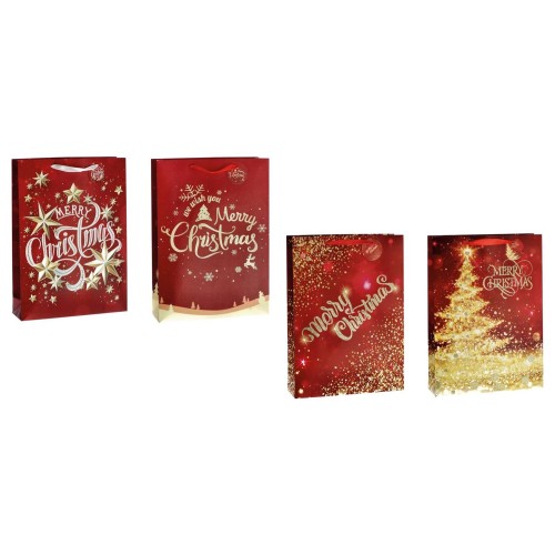 Busta regalo natalizia Cm. 18x10x23 «Merry Christmas»