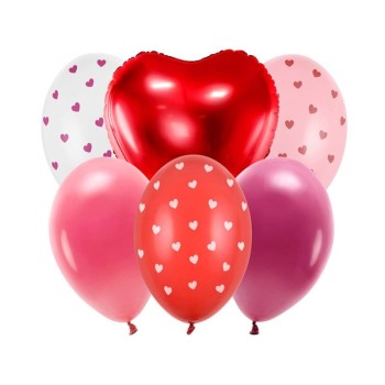 Bouquet di palloncini lattice/mylar – Set 6 pezzi - Love