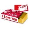 Sliding box - Scatola regalo Cm. 14x3x7,5 - Ti amo cuori
