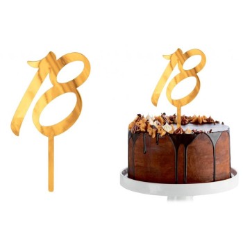 Cake topper acrilico dorato Cm. 12x7 - 18