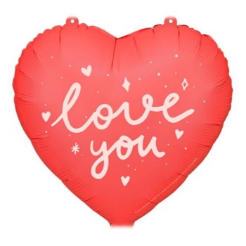 Palloncino mylar 18" Cm. 45 - Cuore rosso I Love You