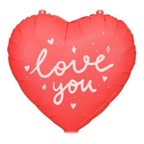 Palloncino mylar 18" Cm. 45 - Cuore rosso I Love You
