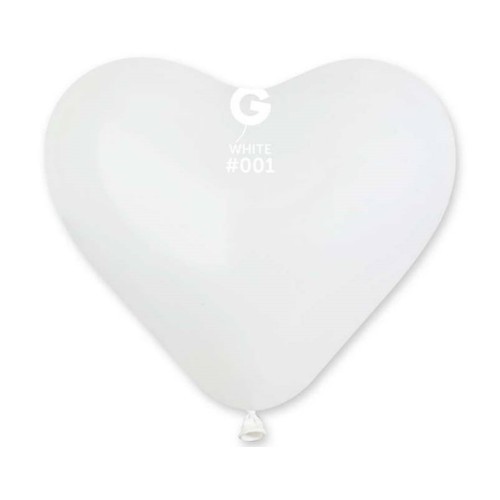 Palloncino lattice cuore 10" Cm. 25 - Bianco - Confezione 100 pezzi