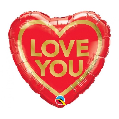 Palloncino mylar 18’’ Cm. 45 Qualatex – Cuore Love You
