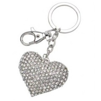 Portachiavi cuore con strass