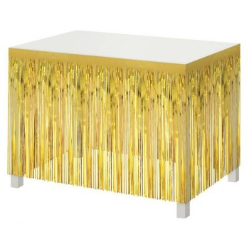 Gonnellina per tavolo sfrangiata Cm. 80x300 - Gold