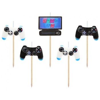 Candeline per torta pick «Game» – Blister 5 pz