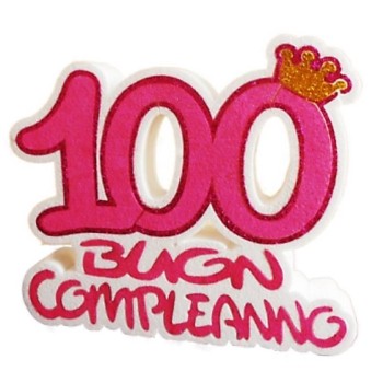 Scritta polistirolo "Buon compleanno 100" rosa Cm. 24x32