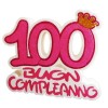 Scritta polistirolo "Buon compleanno 100" rosa Cm. 24x32