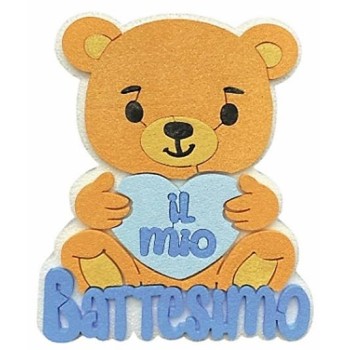 Scritta polistirolo Orsetto "Il mio battesimo boy" Cm. 34x28
