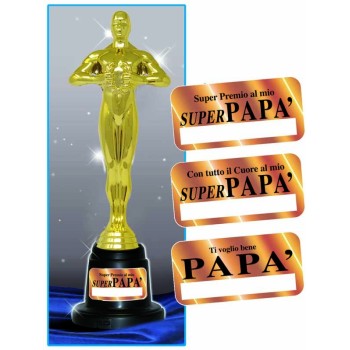 Statuina mini trofeo dorato papà Cm. 29
