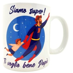 Tazza mug ceramica "Siamo super! Ti voglio bene papa' "