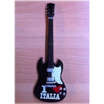 Chitarra in legno da collezione I Love Italia